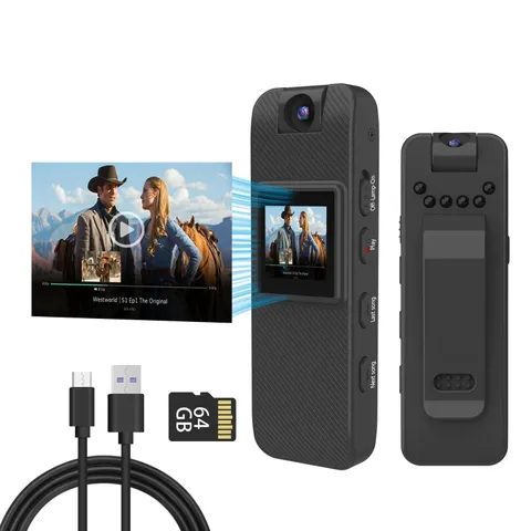 64GB Wearable Camera, Body Camera with Audio and Video Recording, 1080P Mini ...