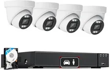 4K POE Security Camera System with AI Detection & 2TB NVR for 24/7 Monitoring