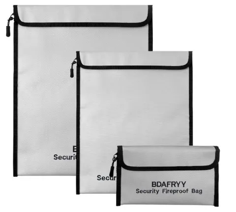 3 Pcs Fireproof Waterproof Money Important Document Bag(2000?),Fire Proof Bag fo