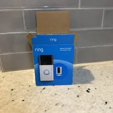 Ring Starter Set with Battery Doorbell and Indoor Cam Camera 2nd Gen Never Used