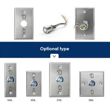 S50L Backlight Stainless Steel Exit Button Push Switch Door Sensor Opener Releas
