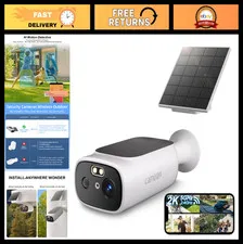 2K Wireless Solar Security Camera Outdoor - HD Night Vision, Motion Detection