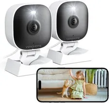2K WiFi Home Security Camera Indoor Outdoor Color Night Vision 2 Way Audio Plug