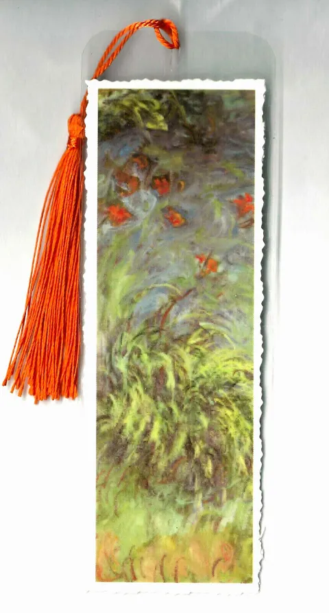 Monet Painting Giverny Garden Bookmark Goldfish Pond Hemerocallis by Water ART