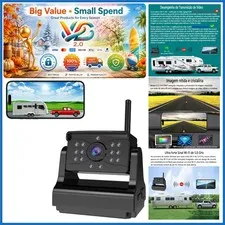 Wireless Backup Camera 6.3 Inch 1080p CCD Night Vision Magnetic Rechargeable
