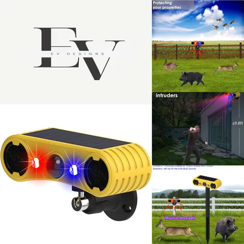 Advanced Solar Motion Sensor Alarm - 130db Noise Maker with Strobe Lights