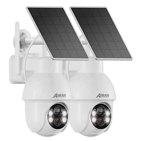 2K Solar Security Camera Wireless Outdoor, 2 Pack Battery-Powered WiFi Camera...