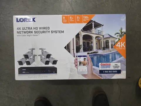 Lorex 4K Wired IP NVR Security System 8-Channel 6 Cameras 2TB Color NV