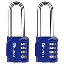 2 Pack disecu 4-Digit Waterproof Combination Padlock for Gym, Locker, Gate