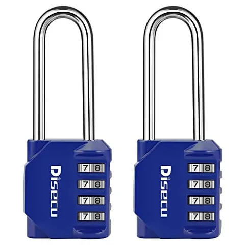 2 Pack disecu 4-Digit Waterproof Combination Padlock for Gym, Locker, Gate