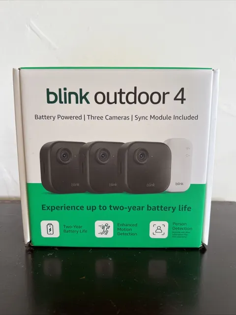 Blink Outdoor 4, (4th Gen 2025) Wireless 3 Camera Security System + Sync Module