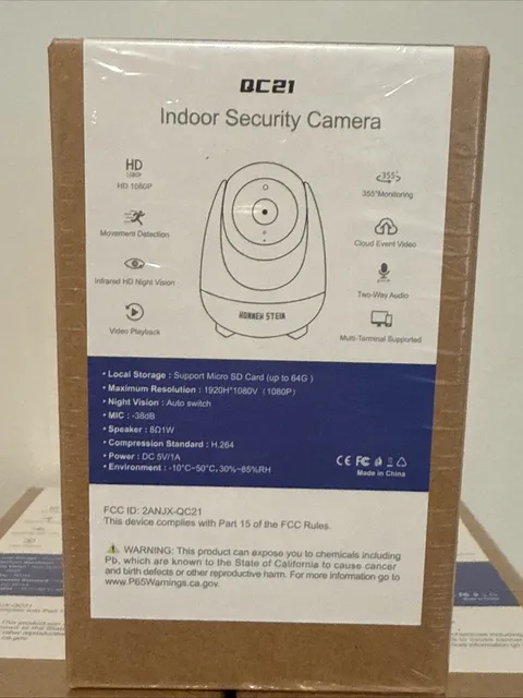 Konnek Stein QC21 Indoor Security Camera | New In Box | Black
