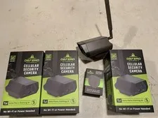 (3 camera bundle) Tactacam Defend Security Cameras + a Rechargeable Battery.