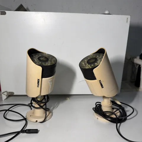 Lot of 2 Lorex Wired CCTV Security Cameras IR Night Vision Untested Beige
