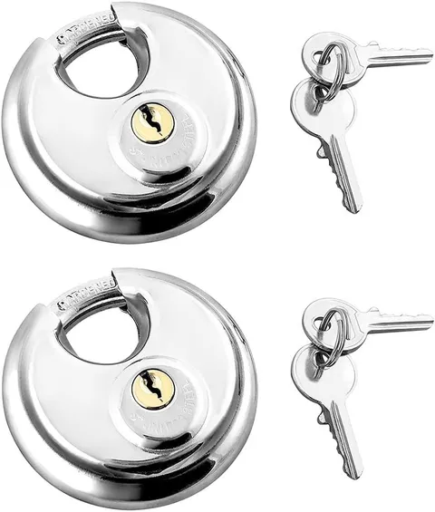 Chalet 2 Pack Heavy Duty Stainless Steel Disc Padlocks For Storage Units