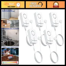 5 Pack Water Leak Detectors with 5FT Probe, 120dB Flood Alarm for Home & RV