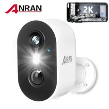 Outdoor Security Camera 2K Wireless WiFi Spotlight Battery Waterproof PIR