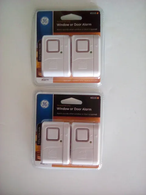 2 Pkg 2 Each GE Window/Door Alarm 45115 Security Chime/Alarm Battery Included 14