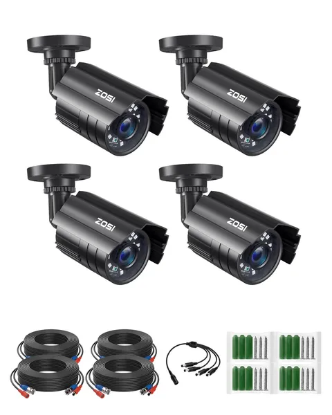 4PK 1920TVL 1080P 3.6mm Lens 2MP CCTV Home Day Night Waterproof for 1080P/5MP...