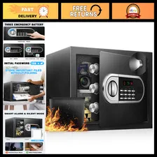 1.3 Cu Ft Fireproof Home Safe Box - Steel Electronic Lock, USB-C Unlock, Felt-Li