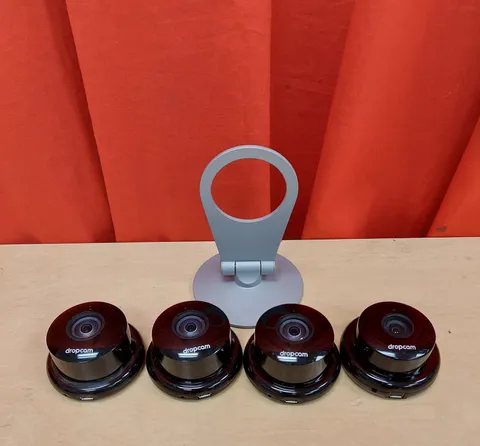 Lot Of 4 Dropcam Wi-Fi Wireless Video Monitoring Cameras And Stand Black 1616