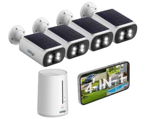 Solar Cameras Wireless Outdoor, 4MP Cameras for Home System, 64GB Local Stora...