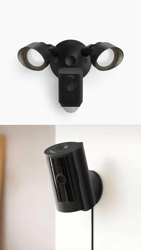 Ring Floodlight Cam Wired Plus + Ring Indoor Cam