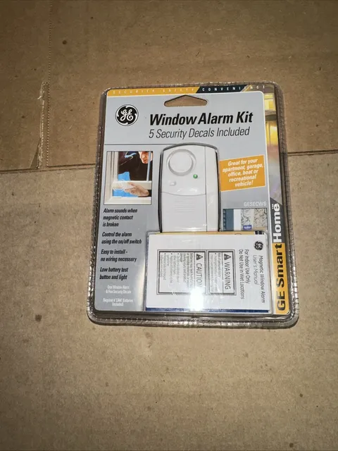 GE Window Alarm Kit Personal Security 1 window alarm & 5 security decals 