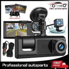 HD 1080P Car Dual Lens Dash Cam Front/Rear/Inside Video Recorder Camera G-sensor