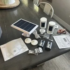 2 Ring Stick Up Cam Battery Security Camera w/ Solar Panel and Battery