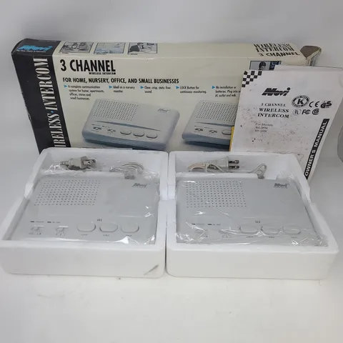 Novi Wireless Intercom WI-3PN Home Nursery Office 3 Channel NEW Vintage