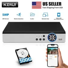 8CH 6‑In‑1 H.265+ CCTV DVR 500GB HDD P2P Ready For 24/7 Remote Live View Access