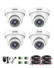 4 Pack 2.0MP HD 1080P HD-TVI Indoor Outdoor Dome Wired Home Security Surveillanc