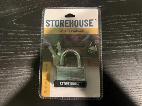 Storehouse 1 3/4” Key Padlock – Hardened Steel Shackle | New in Package