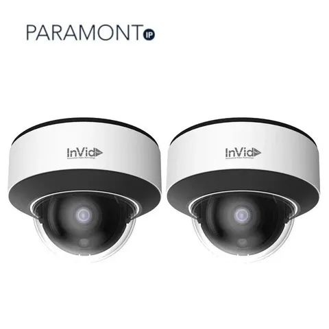 2 InVid Paramont 4MP IP Plug & Play Outdoor Dome Fixed AI Camera PAR-P4DRIR28-AI