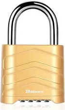 Combination Lock, 4 Digit Heavy Duty Padlock Metal Outdoor, Weatherproof Alloy L