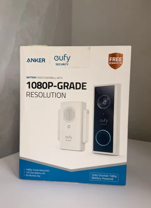 Eufy Security by Anker 1080p Video Doorbell - Black Battery Powered New Sealed