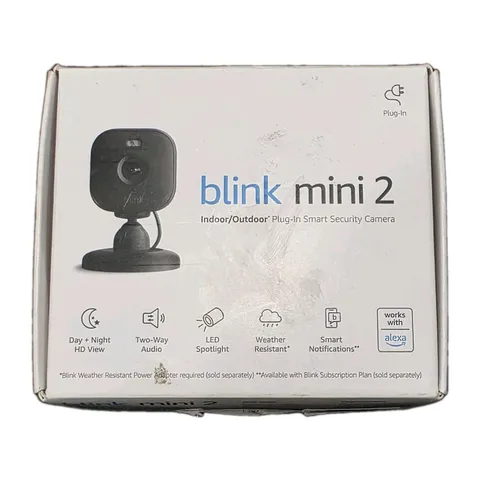 Blink Mini 2 Security Camera 1080p Wired Indoor Outdoor Night Vision Audio