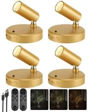 EZVALO LED Spotlight Indoor, 5500mAh Rechargeable Battery-Powered 4Pack, Gold