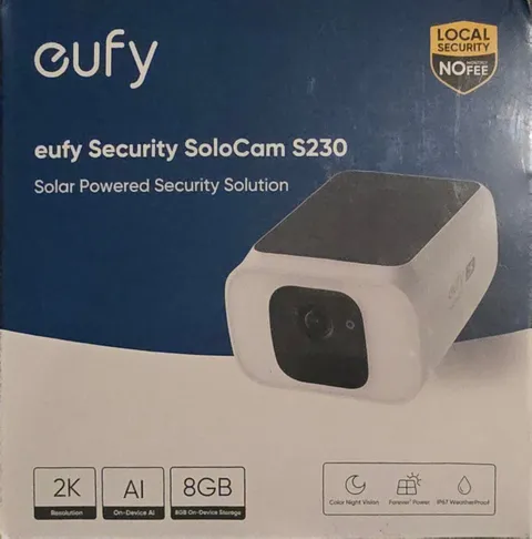 Eufy T8124/S30 2K Outdoor Solar Security Camera  With Spotlight. N.O.S. #406.