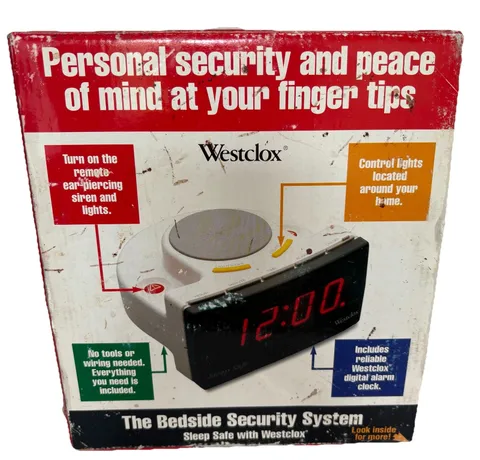 New Westclox The Bedside Security System Digital Alarm Clock Panic Safety