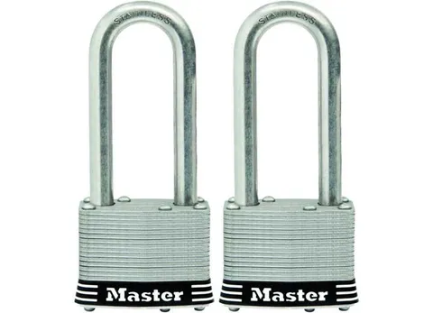 Master Lock 5SSTLJHC Laminated Stainless Steel Padlock 2" x 2-1/2" 2-Pack