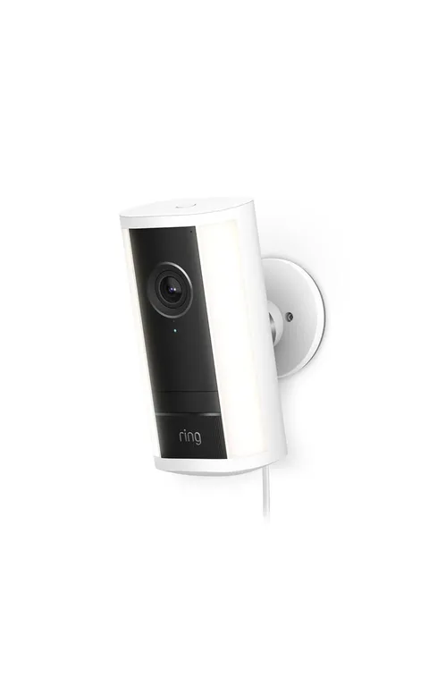 Ring Spotlight Cam Pro, Plug-in (newest model) Retinal 4K White Plug In
