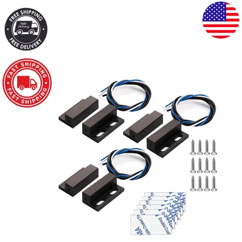 Durable NO/NC Magnetic Door Sensors - 100V, 0.5A, 3 Sets for Easy Installation