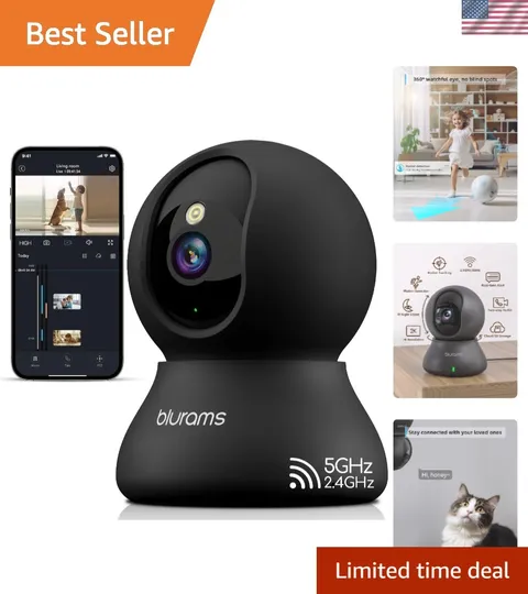 Cloud-Enabled Indoor Security Camera with 360° Views & Mobile App Control