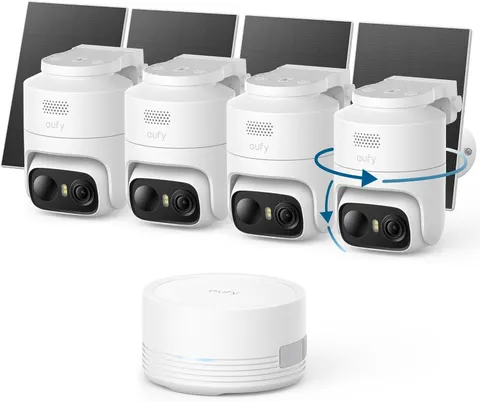 Eufy Security Eufycam C37 4-Cam Kit, 360° Pan&Tilt Auto Tracking | Wireless Outd