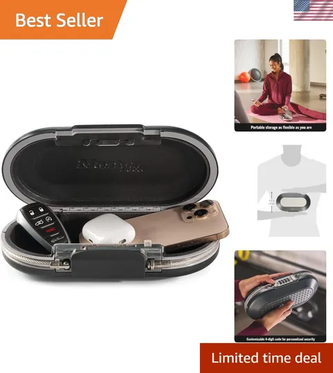 Compact Water-Resistant Lock Box - Personal Safe with Custom Code, Gunmetal Grey