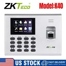 ZKteco K40 Fingerprint Time Attendance System Biometric W/Battery 2.8 Inch TFT