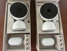 Set of 2 Google Nest Cam Indoor Wired 3rd Gen Wi-Fi Indoor Snow White LikeNu
