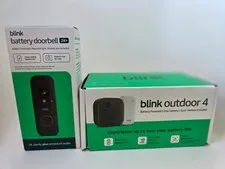 Blink Outdoor 4 + Battery Doorbell 2K+ Bundle – Sync Module Included NEW